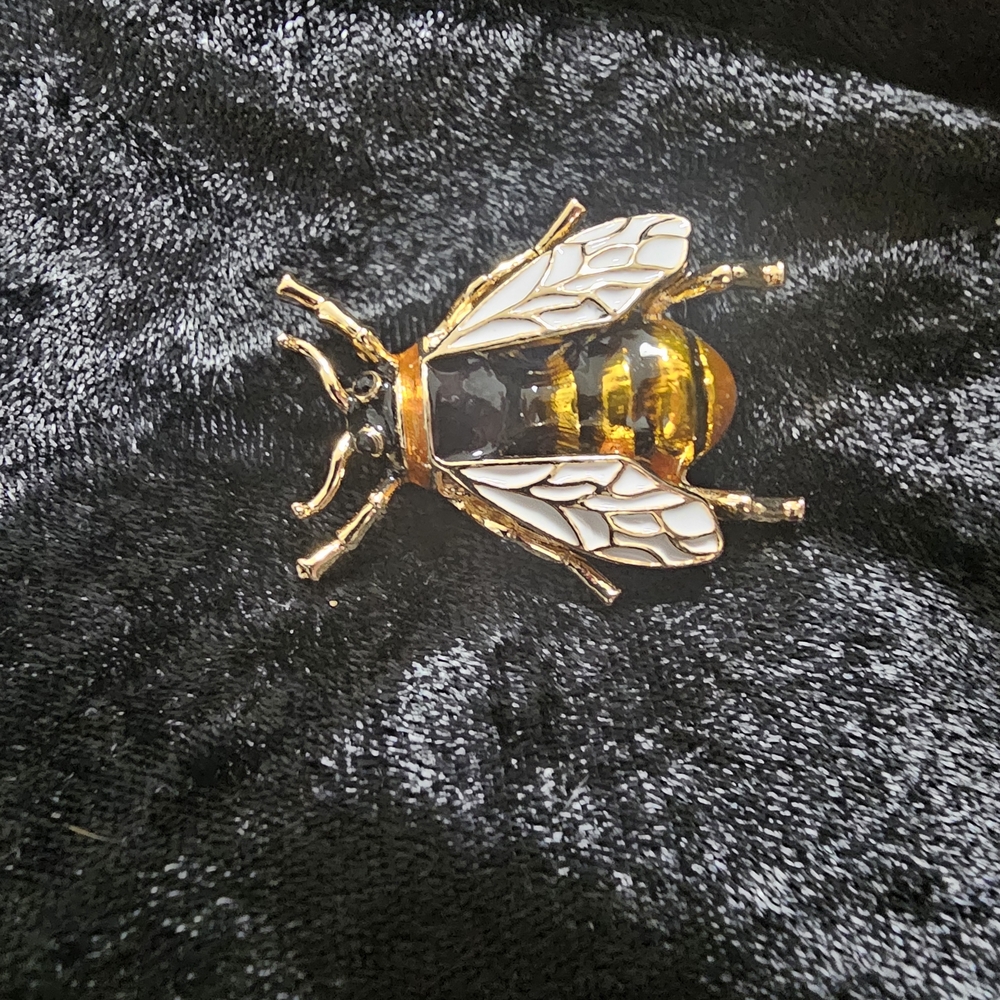 Gold and Black Bee Brooch